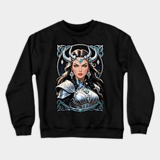 Valkyrie Viking Warrior Nordic Mythology retro comic design Crewneck Sweatshirt